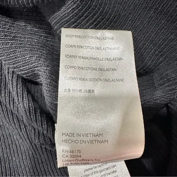 WE THE FREE Black Charcoal Ribbed Layer Up Long Sleeve Tee SZ Medium Grunge - Picture 6 of 10